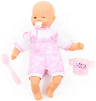 Produktbild von Puppe Weichkörper Babypuppe 28 cm mit Schnuller und Fütter-Set Kinder Spielzeug +3J
