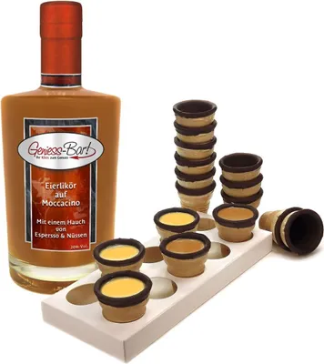 Produktbild von Eierlikör auf Moccacino 0,5L mit 8 Waffelbechern & Becherhalter 20%Vol