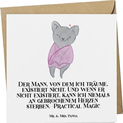 Produktbild von Mr. & Mrs. Panda Klappkarte Halloween Herzschutz - Weiß - Geschenk, magische Worte, unvergessliche Momente, Fantasie, Grußkarte, nachdenkliche Sprüche, Feiertag