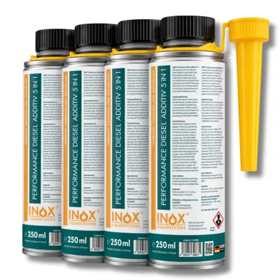Produktbild von INOX® Performance Diesel Additiv 5 in 1, 4x250ml - Kraftstoffzusatz für Motoren