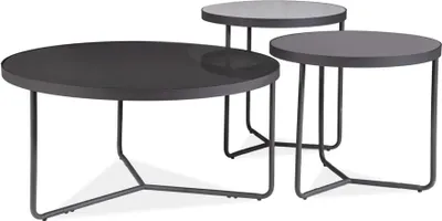 Image de Ensemble de tables basses MIKKO – gris / noir