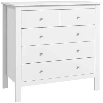 Obrázek produktu pro Bílá komoda s 5 zásuvkami | Barva: bílá | Rozměry: 79 x 39,5 x 80,5 cm