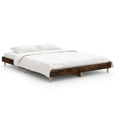 Immagine prodotto di vidaXL Struttura letto in rovere affumicato 135x190 cm materiale a base di legno