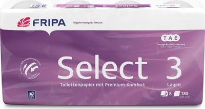 Produktbild von FRIPA Toilettenpapier Select Anzahl der Lagen: 3-lagig Material des Toilettenpapiers: 100 % Zel