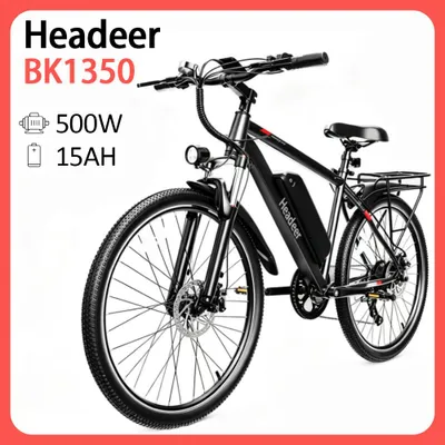 Produktbild von BK1350 Elektro‑Mountainbike für Erwachsene, 48V 15Ah, IPX4, LED‑Beleuchtung, hinterer Gepäckträger, abnehmbarer Akku, bis zu 90 km Reichweite