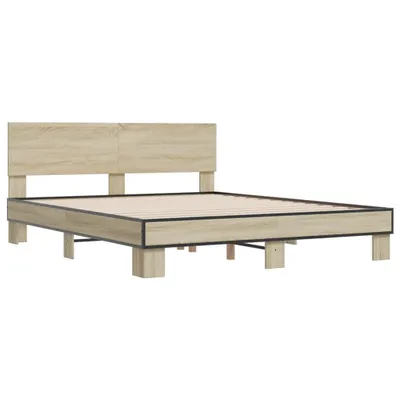 Produktbild von Bettgestell Sonoma-Eiche 160x200 cm Holzwerkstoff und Metall
