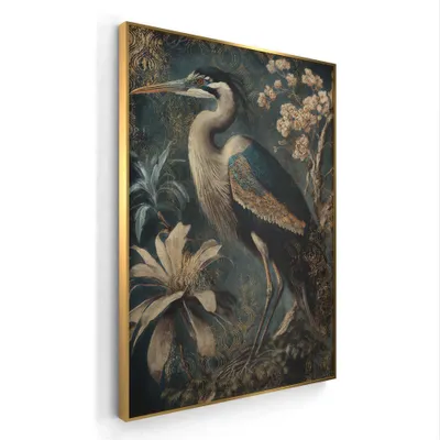 Zdjęcie produktu dla STYLER Obraz ARTBOX 50x70 cm w ramie MDF motyw zielonej czapli dekoracja ścienna do salonu sypialni biura GREEN HERON