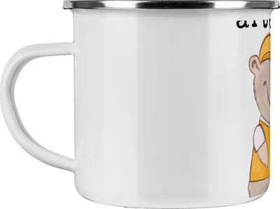 Produktbild von Mr. & Mrs. Panda Emaille Tasse Lieferdienstmitarbeiter Leidenschaft - Weiß - Geschenk, Blechtasse, Emailletasse, Lustig, Spruch, Pizzabringdienst, Teetasse, Witzig
