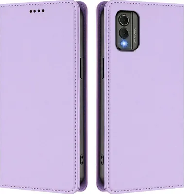 Produktbild von Handyhülle für Nokia C32, Kunstleder Klapphülle Stoßfeste Magnetische Hülle mit Ständer Violett
