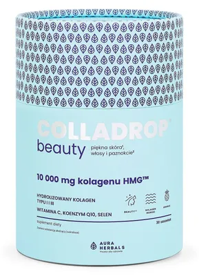 Immagine prodotto di Aura Herbals Colladrop Beauty - Collagene 10.000 mg per pelle, capelli e unghie, 30 bustine