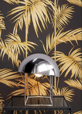 Produktbild von NEWROOM Tapete Schwarz Vliestapete Palmen -  Natur Gold  Blätter   Floral