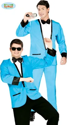 Produktbild von blauer Disco Anzug Kostüm für Herren Gr. M/L, Größe:L