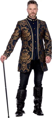 Produktbild von Barock Gehrock Herren bestickte Luxusjacke Blau - M