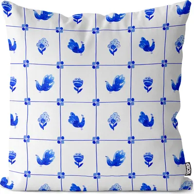 Produktbild von VOID Küchenfliesen Kachel Blumen Kissenbezug Kissenhülle sofa couch wohnzimmer dekoration wasserfest Outdoor Garten Kissen bezug deko