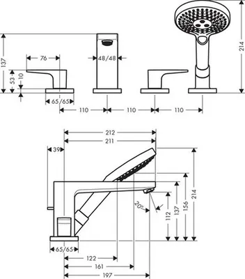 Obrázek produktu pro Hansgrohe Metropol, Umyvadlo, Chrom