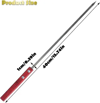 Produktbild von Grillspieße, 40 cm Länge, 8 Stück, aus Edelstahl, mit Holzgriffen, für das Grillen