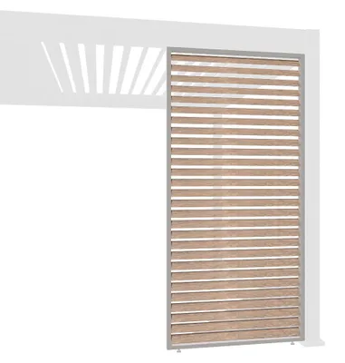 Produktbild von Holzoptik Lamellenwand für Pergola | aus Aluminium | 3 Maße