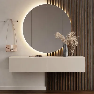Produktbild von Flur Möbel Garderobe 1x Hängeschrank 160 cm Kaschmir mit Nova Spiegel 100 cm