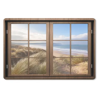 Produktbild von MuchoWow® Schreibtischunterlage Durchblick - Strand - Holz 60x40 cm - XXL Mauspad - Großes Mauspad