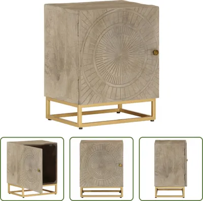 Obrázok produktu pre The Living Store nočný stolík 40x30x50 cm z masívneho dreva mango a železa