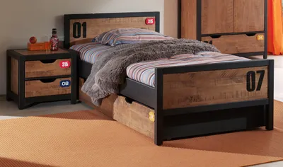 Produktbild von Vipack Set Alex best. aus Nachtkonsole, Einzelbett 90x200 und Bettschublade