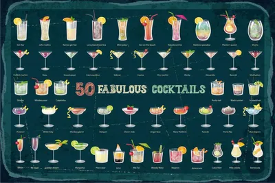 Produktbild von vianmo Holzschild 20x30 cm 50 Fabulous Cocktails Drinks