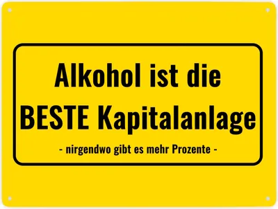 Produktbild von Metallschild XXL in 28x38 cm mit Alkohol-Spruch Alkohol ist die beste