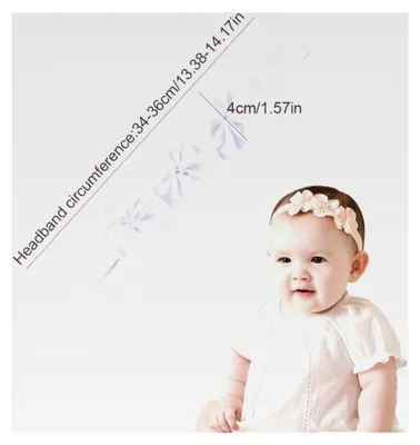 Produktbild von 2 Stück Baby Mädchen Haarbänder mit Schleife, elastische Kopfbedeckung für Kleinkinder
