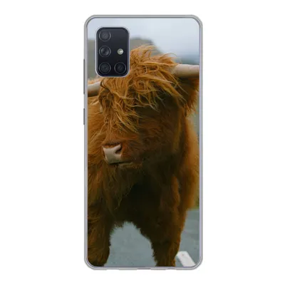 Produktbild von MuchoWow® Handyhülle Schutzhülle Hülle für Samsung Galaxy A71 Schottischer Highlander - Berg - Straße Silikon Softcase Handy Hülle - Kartenbesitzer