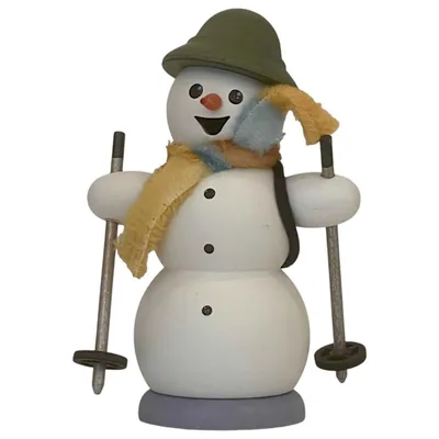 Produktbild von Kuhnert Erzgebirge Räucherfigur Räuchermännchen Schneemann Schneewanderer 13 cm