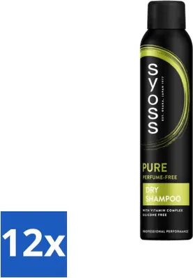 Produktbild von SYOSS - Pure Fresh Trockenshampoo - Shampoo - Langanhaltendes Styling - 200ml - Vorteilspack - 12 Stücke