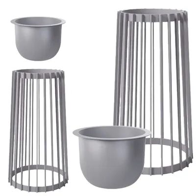 Zdjęcie produktu dla Kwietnik 54cm z doniczką 24cm Stojak na doniczkę Stojak na kwiaty platynowy
