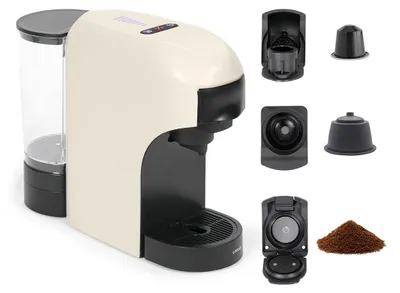 4-in-1 Kaffeemaschine, 1400 W, 20 bar, 7 Stufen, Kapseln & Pulver