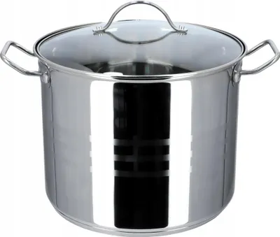Obrázok produktu pre Oceľový hrniec s pokrievkou – hrniec na indukciu – priemer 28 cm – objem 13,5 l – strieborný