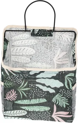 Produktbild von Hängender Aufbewahrungsorganizer aus Canvas mit Metallrahmen für Studentenwohnheim, Schlafzimmer und Büro – Schicke Wandtasche mit Muster
