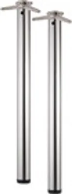 Produktbild von 2er SET Tischbein / Stützfuß - Chrom, Ø 6 cm x 110 cm, höhenverstellbar