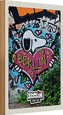 Produktbild von Holzschild Reise 20x30cm Berlin Liebe Graffiti Kunst Street Art