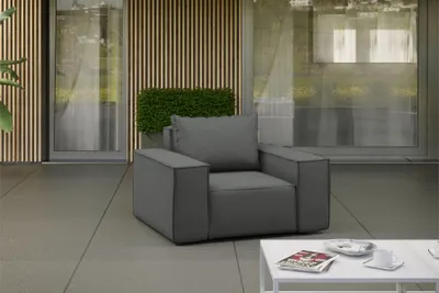 Produktbild von Kaiser Möbel Sessel für den Garten SONNE, die Terrasse, den Hof, gemütliche Grau