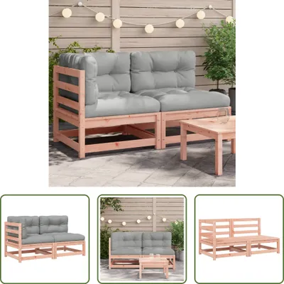 Produktbild von The Living Store Gartensofa mit Kissen 2-Sitzer Massivholz Douglasie