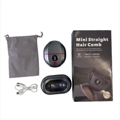 Produktbild von INF Mini Tragbarer Kabelloser Glättungskamm mit Ladestation für Unterwegs Grau