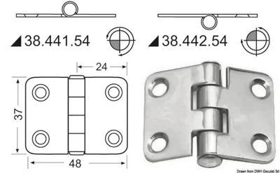 Produktbild von Scharnier standard Bolzen 48 x 37 mm Osculati 38.441.54