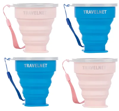 Obrázek produktu pro Travelnet, sada 4 skládacích silikonových kelímků pro rodiny