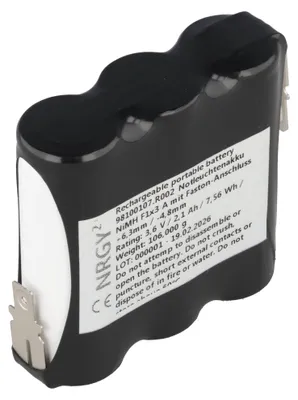 Produktbild von Notleuchtenakku NiMH 3,6V 2100mAh F1x3 A mit Faston-Anschluss