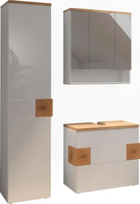 Produktbild von Badmöbel-Set Vicco Eden Weiß Hochglanz 3-teilig, Model 57538