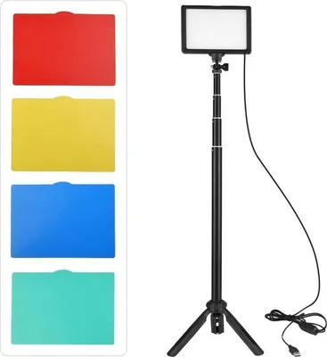 Obrázek produktu pro Sada LED videolamp 3200 K–5600 K s možností stmívání, držákem na stativ a filtry