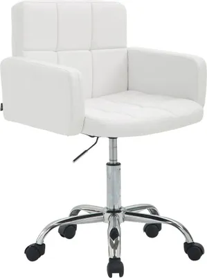 Image de Tabouret pivotant - tabouret de travail - confort haut de gamme, rembourrage en similicuir | couleur : blanc