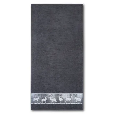 Produktbild von Dyckhoff Gästetuch 'Hirschparade' 30 x 50 cm Graphit - Grau