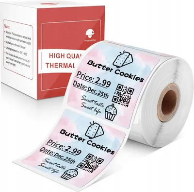Image de Étiquettes thermocollantes pour Phomemo M110 M120 M200 M220 M221 50x50