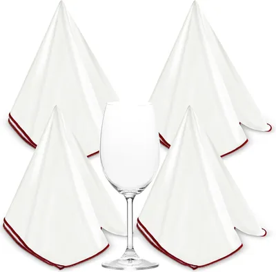 Produktbild von 4 Stück Weinglas Poliertuch 50 x 65 cm Mikrofaser Poliertücher Groß Wiederverwendbar Weinglas Poliertücher Streifenfreies Glas Reinigungstuch für Fenster Hochglanzoberflächen Brillen Gläser