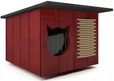 Produktbild von Katzenhaus Katzenhütte Outdoor Katzenhöhle Katze Hund Winterhaus Isoliertes Verdeck Kratzbaum 32x56cm; Mahagoni Farbe
